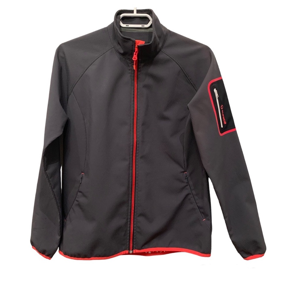 Sunice Women’s Lightweight Golf Zip Jacket, Grey Red Detail Size Medium